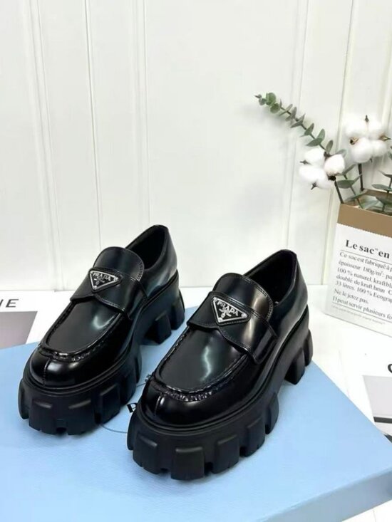 Prada. Shoes - 🐕Prada Triangle Logo Lug Sole Loafers